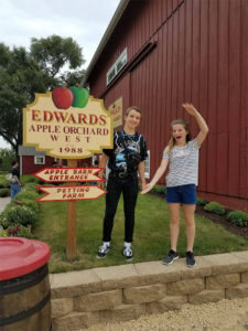 Visiting an apple orchard