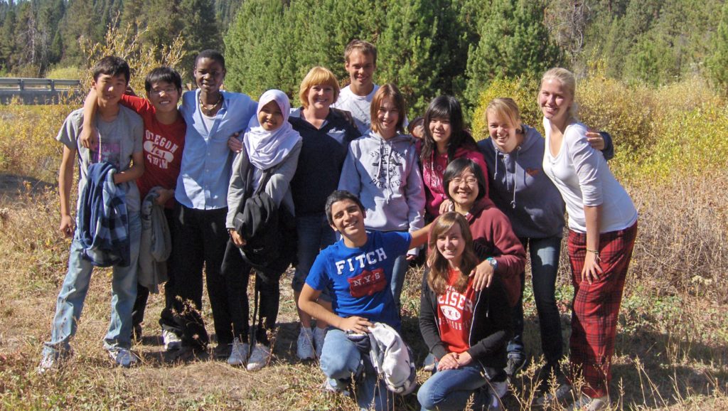 AYA Local Coordinator with cluster of exchange students | Academic Year in America