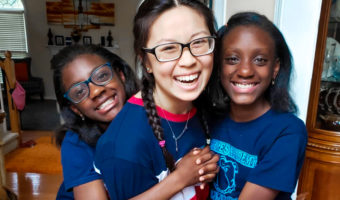 Host sisters with exchange student | Academic Year in America (AYA)