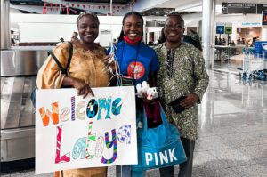 aya and yes program exchange student meets host parents at airport upon arrival