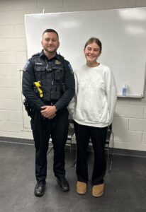 AYA/FLEX Program student from Poland with police officer in Georgia