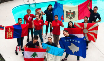 AYA exchange students flags