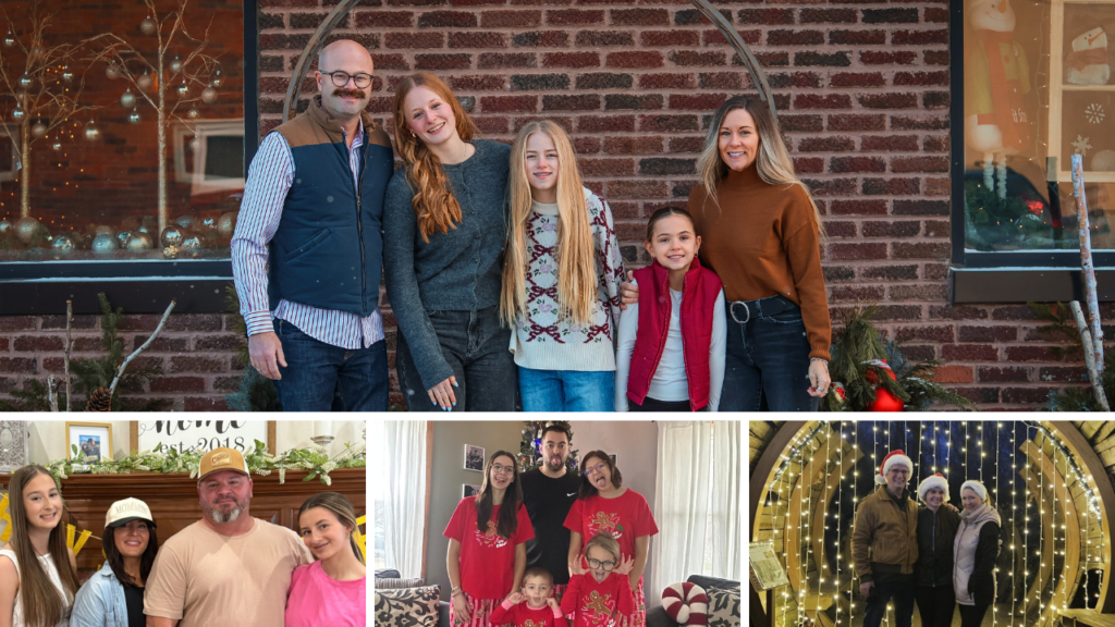 collage of AYA host families and exchange students