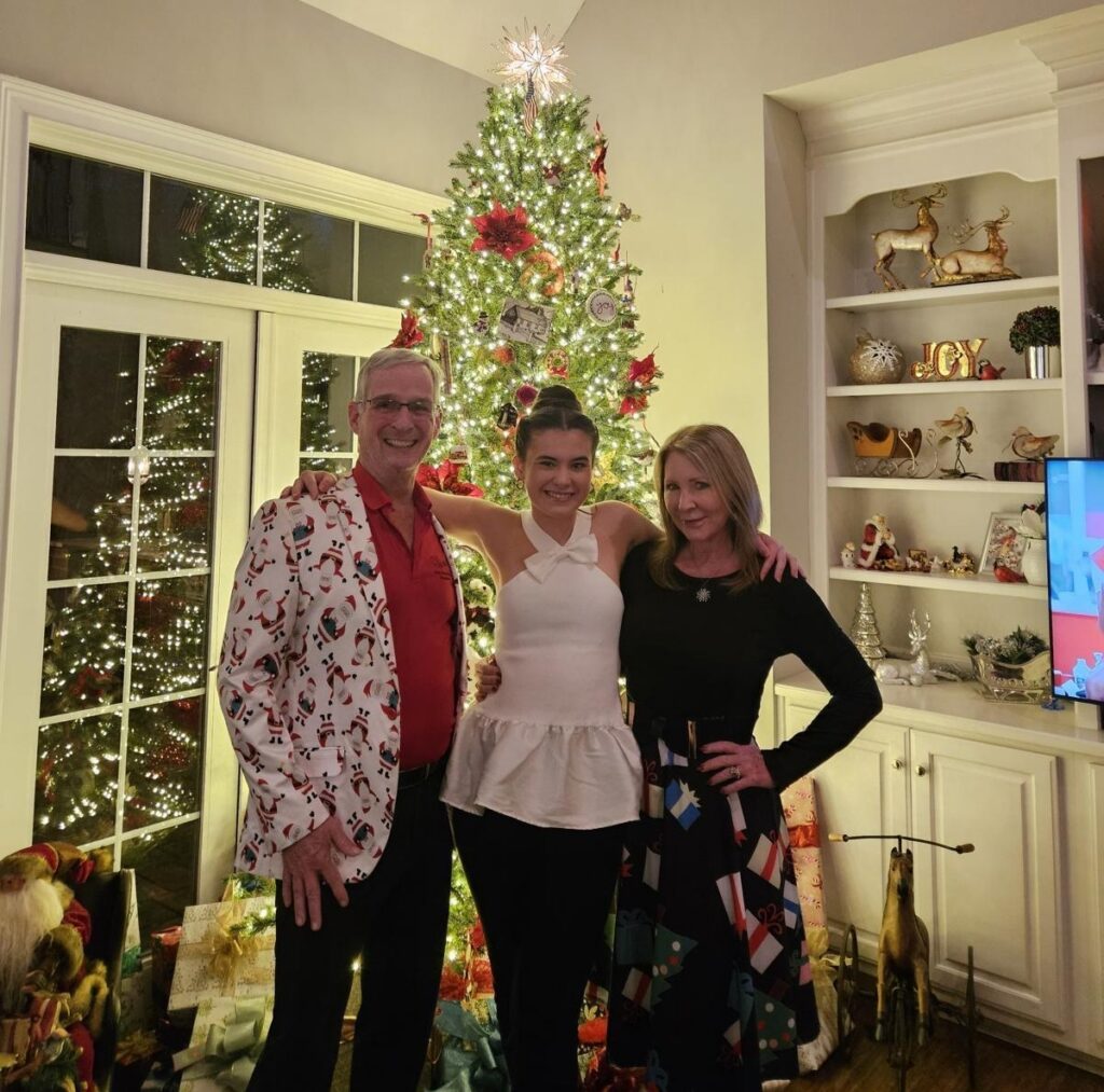 host family in Georgia with exchange student during Christmas