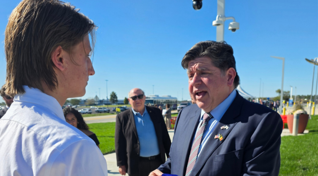 AYA Student Abel Meets Governor JB Pritzker